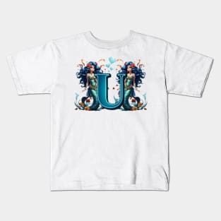 Mermaid Alphabet The Letter U Kids T-Shirt